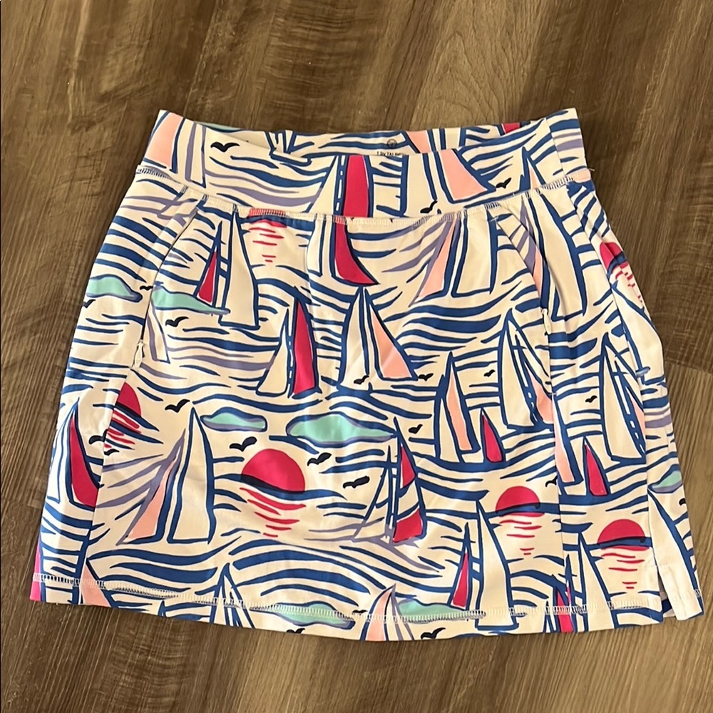 Sailboat Print Skirt - Multicolor